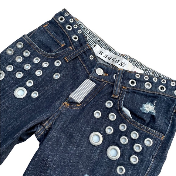 WAGGON Paris Custom embellished eyelet and patch jeans - Picture 7 of 16